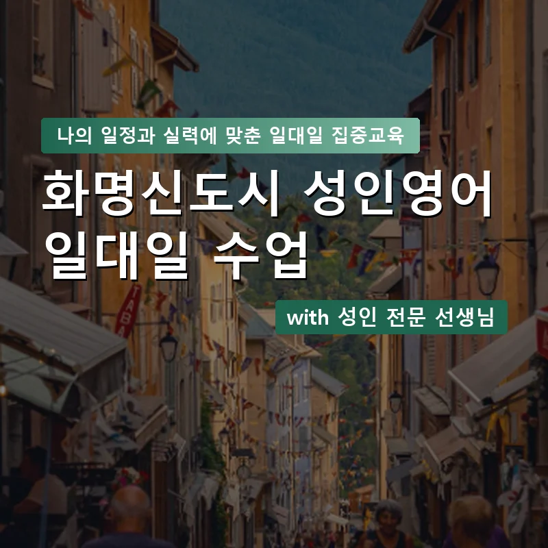 화명신도시 성인영어과외 — 영과전 1:1 맞춤 수업 안내 이미지