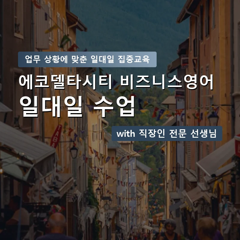 에코델타시티 직장인영어과외 — 영과전 1:1 맞춤 수업 안내 이미지