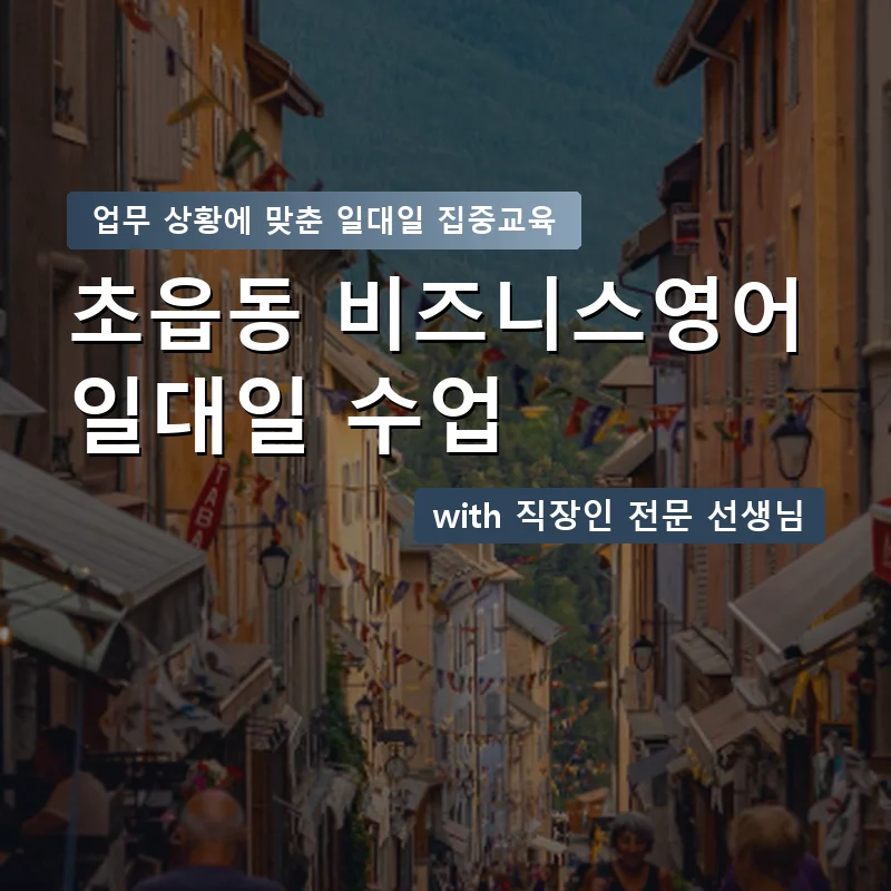 초읍동 직장인영어과외 — 영과전 1:1 맞춤 수업 안내 이미지