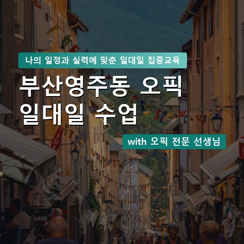 부산영주동 오픽과외 — 영과전 1:1 맞춤 수업 안내 이미지