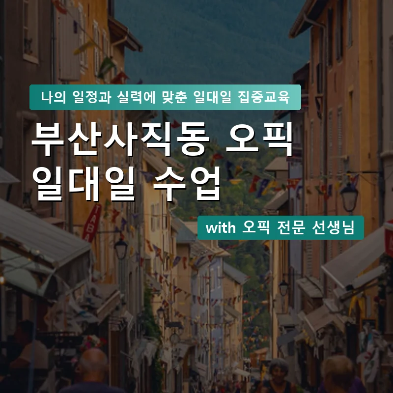 부산사직동 오픽과외 — 영과전 1:1 맞춤 수업 안내 이미지