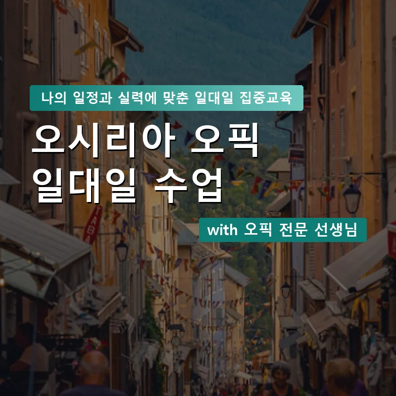오시리아 오픽과외 — 영과전 1:1 맞춤 수업 안내 이미지