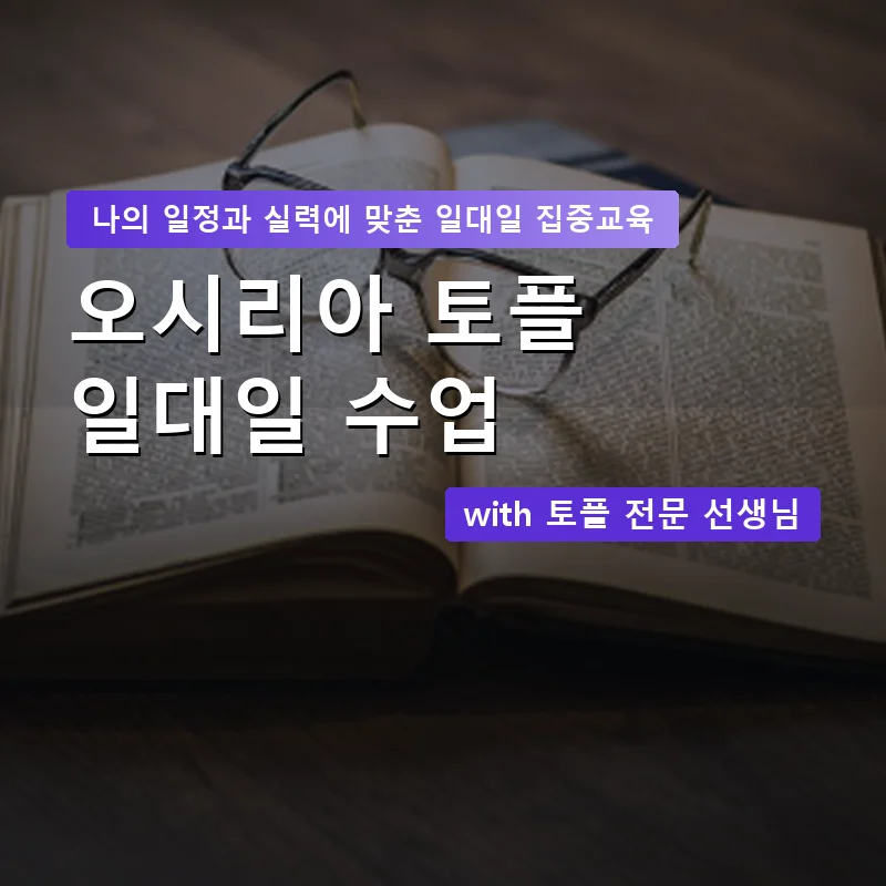 오시리아 토플과외 — 영과전 1:1 맞춤 수업 안내 이미지
