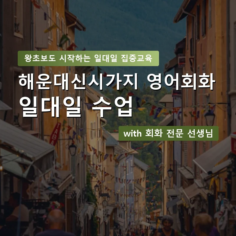 해운대신시가지 1:1 영어회화과외 — 영과전 1:1 맞춤 수업 안내 이미지
