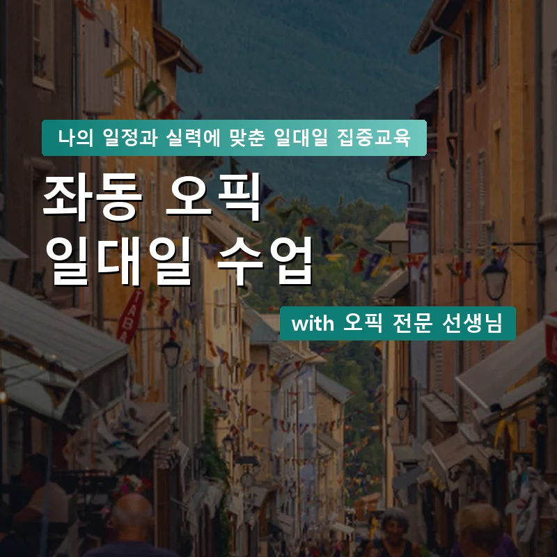 좌동 오픽과외 — 영과전 1:1 맞춤 수업 안내 이미지