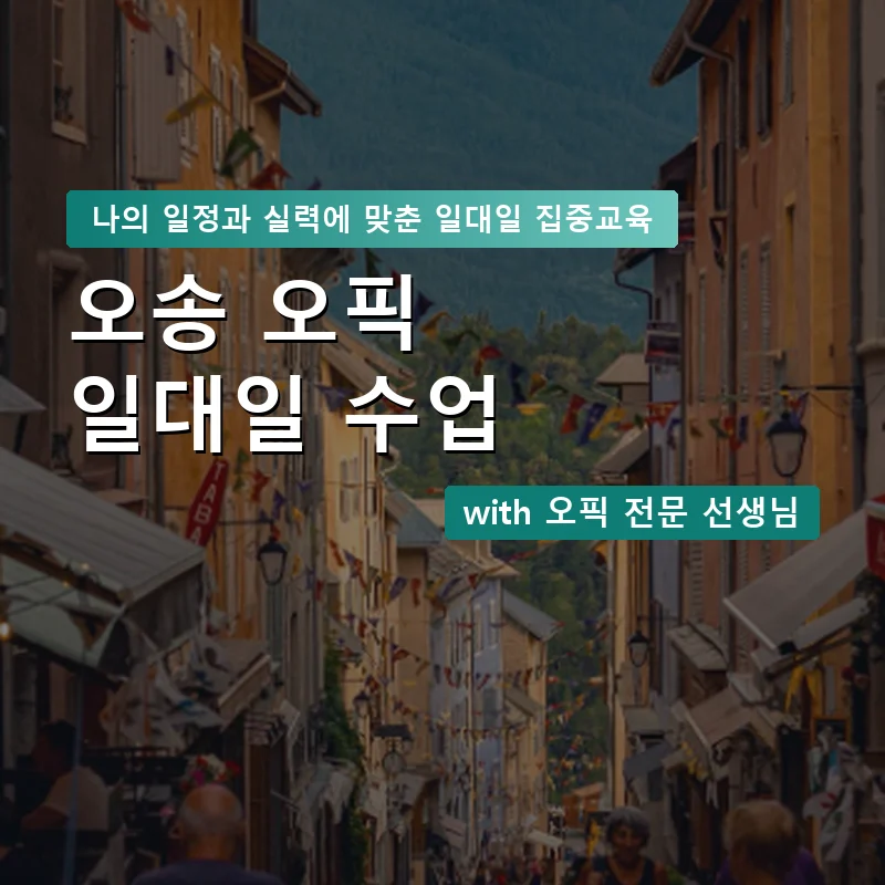 오송 오픽과외 — 영과전 1:1 맞춤 수업 안내 이미지