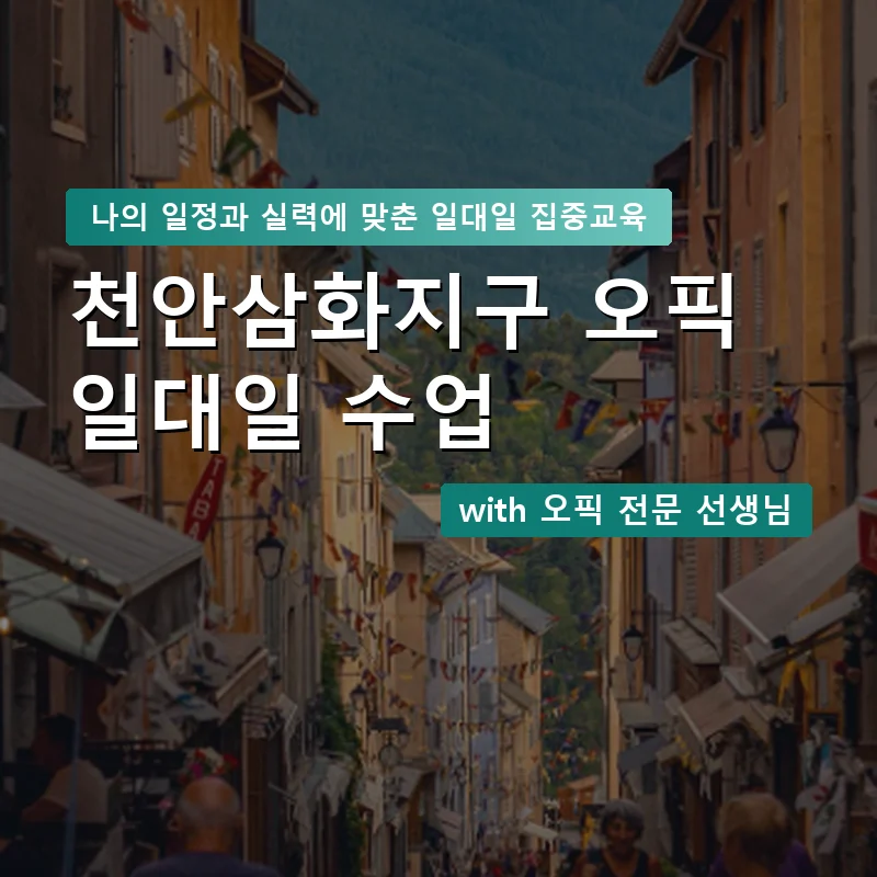 천안삼화지구 오픽과외 — 영과전 1:1 맞춤 수업 안내 이미지