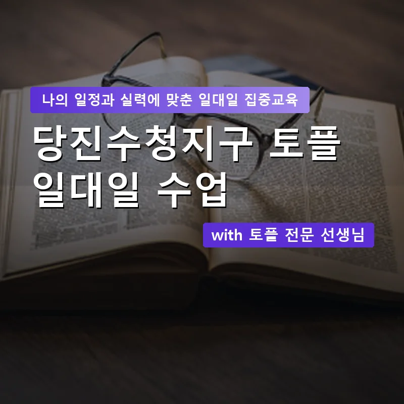 당진수청지구 토플과외 — 영과전 1:1 맞춤 수업 안내 이미지