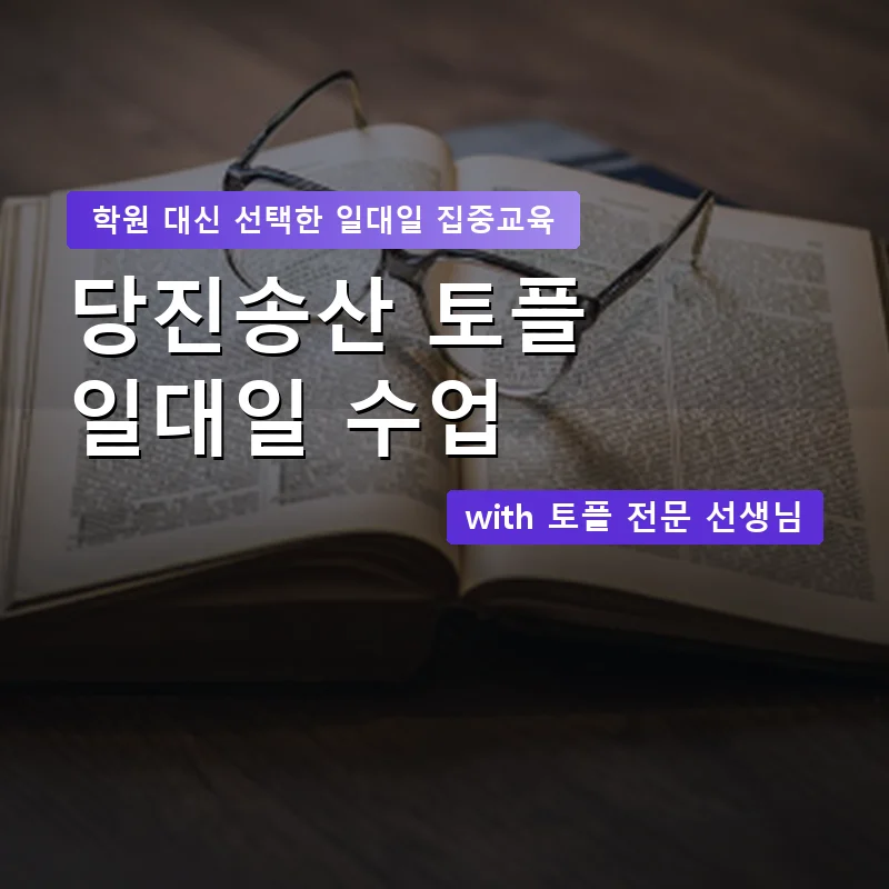 당진송산 토플학원 — 영과전 1:1 맞춤 수업 안내 이미지