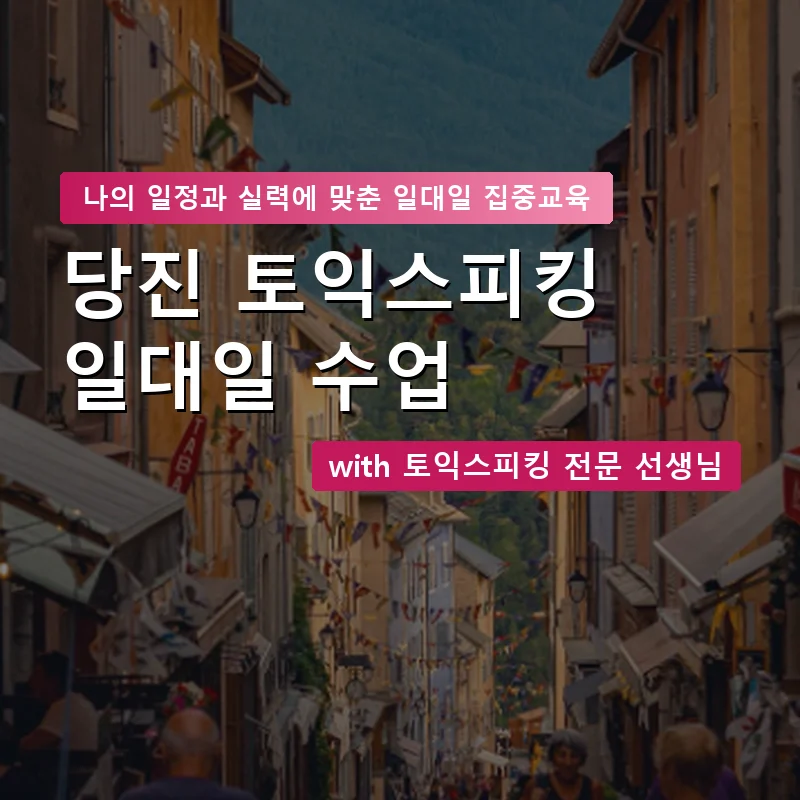 당진 토익스피킹과외 — 영과전 1:1 맞춤 수업 안내 이미지