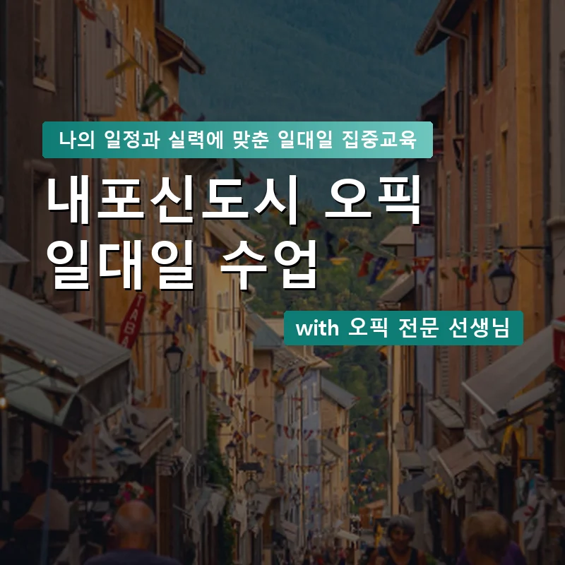 내포신도시 오픽과외 — 영과전 1:1 맞춤 수업 안내 이미지