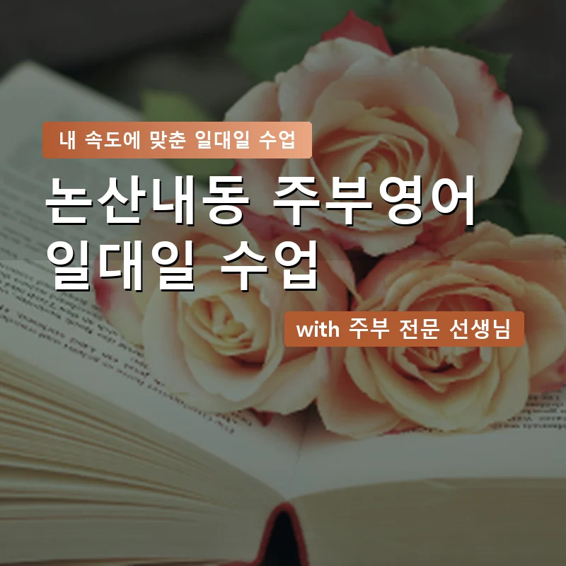 논산내동 주부영어회화 — 영과전 1:1 맞춤 수업 안내 이미지