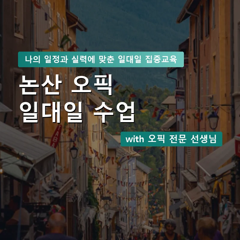 논산 오픽과외 — 영과전 1:1 맞춤 수업 안내 이미지