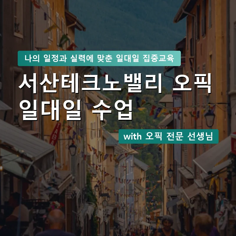 서산테크노밸리 오픽과외 — 영과전 1:1 맞춤 수업 안내 이미지