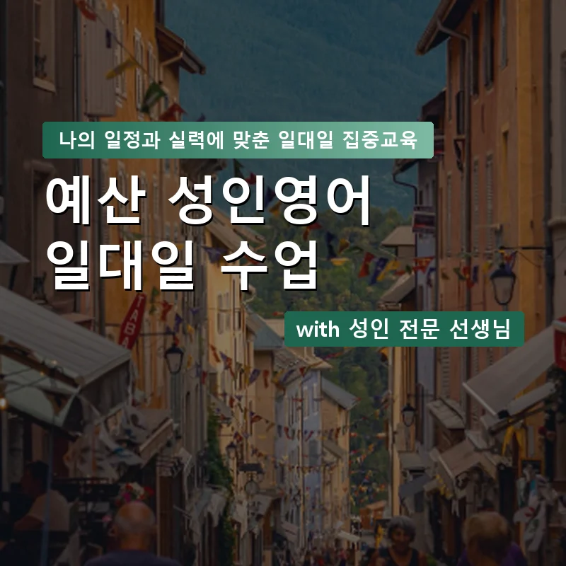 예산 성인영어과외 — 영과전 1:1 맞춤 수업 안내 이미지