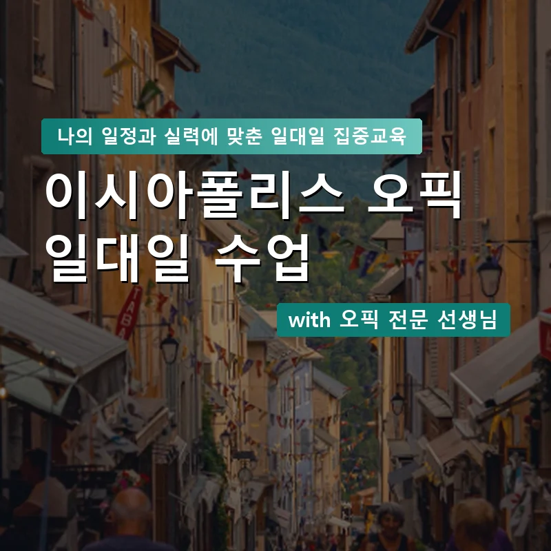 이시아폴리스 오픽과외 — 영과전 1:1 맞춤 수업 안내 이미지