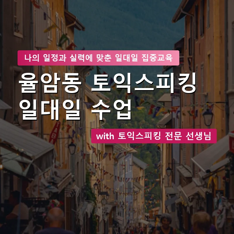 율암동 토익스피킹과외 — 영과전 1:1 맞춤 수업 안내 이미지