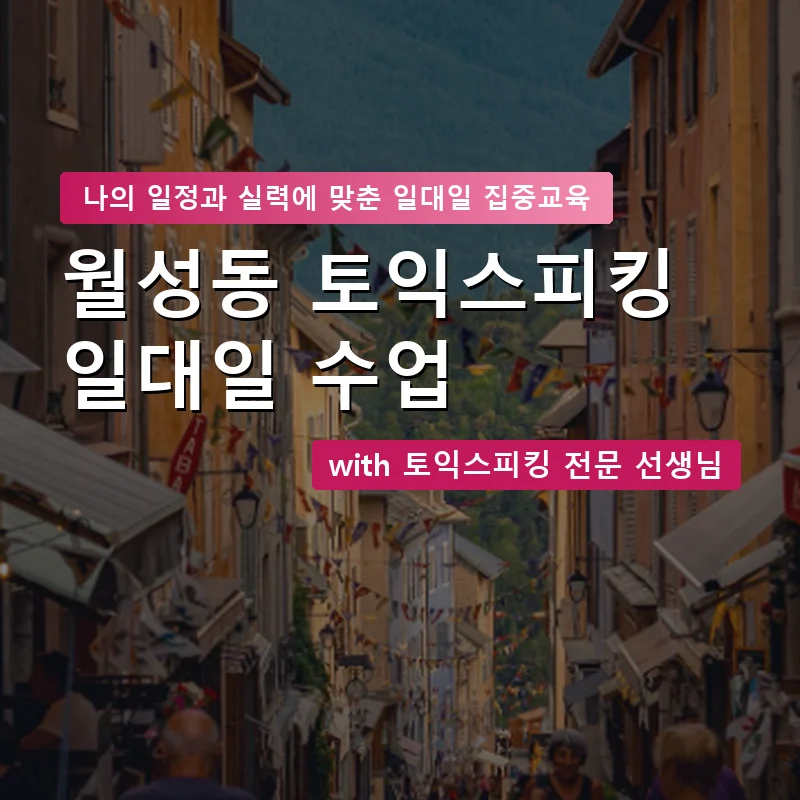 월성동 토익스피킹과외 — 영과전 1:1 맞춤 수업 안내 이미지