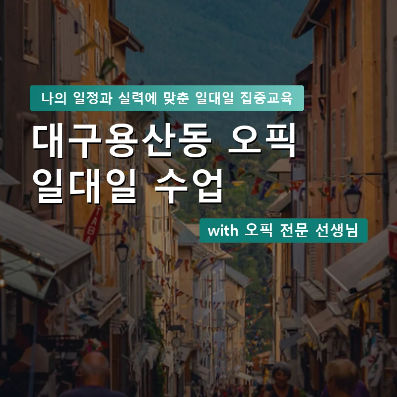 대구용산동 오픽과외 — 영과전 1:1 맞춤 수업 안내 이미지