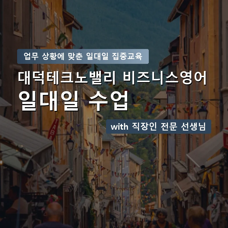대덕테크노밸리 직장인영어과외 — 영과전 1:1 맞춤 수업 안내 이미지