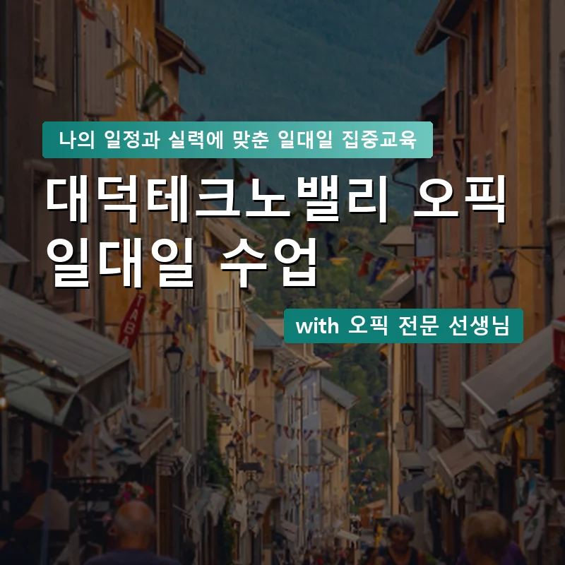대덕테크노밸리 오픽과외 — 영과전 1:1 맞춤 수업 안내 이미지