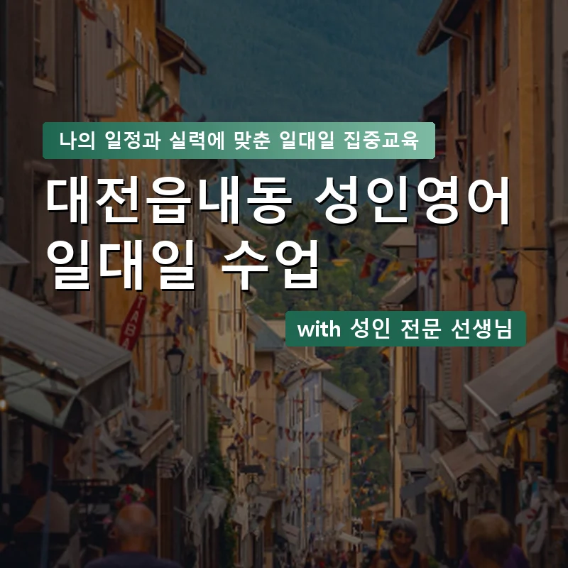 대전읍내동 성인영어과외 — 영과전 1:1 맞춤 수업 안내 이미지