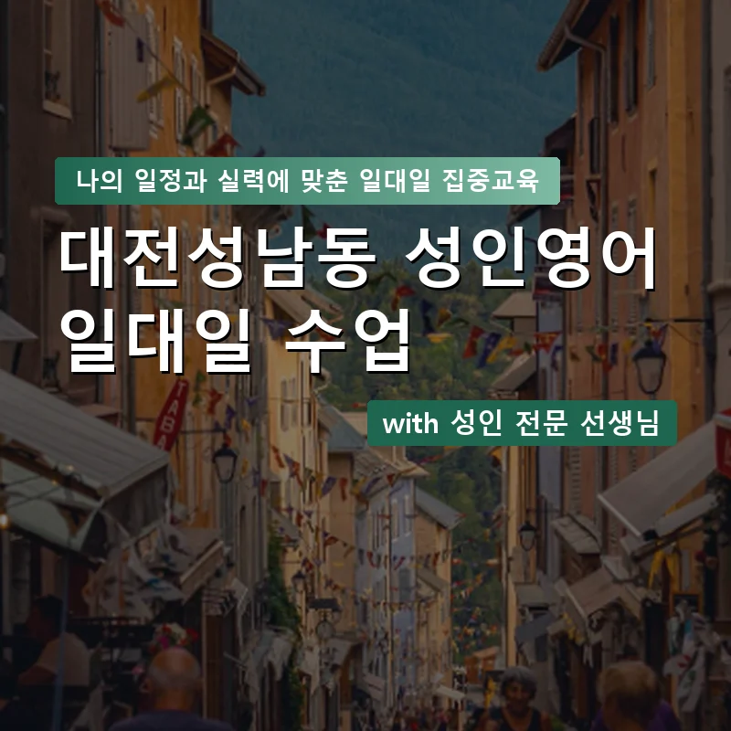 대전성남동 성인영어과외 — 영과전 1:1 맞춤 수업 안내 이미지