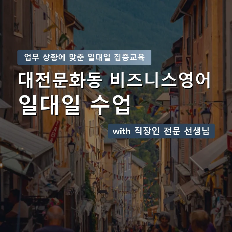 대전문화동 직장인영어과외 — 영과전 1:1 맞춤 수업 안내 이미지