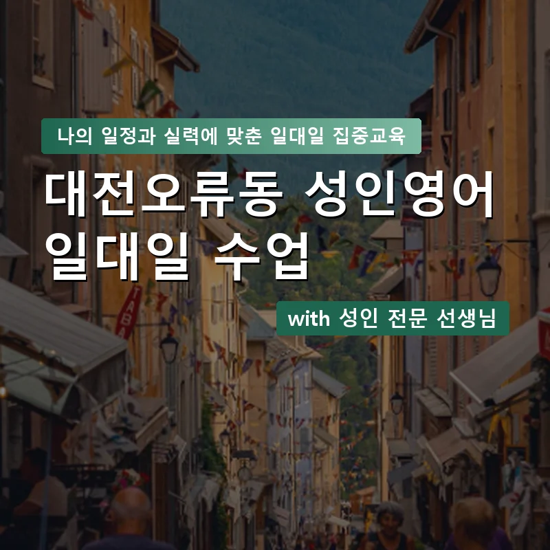 대전오류동 성인영어과외 — 영과전 1:1 맞춤 수업 안내 이미지
