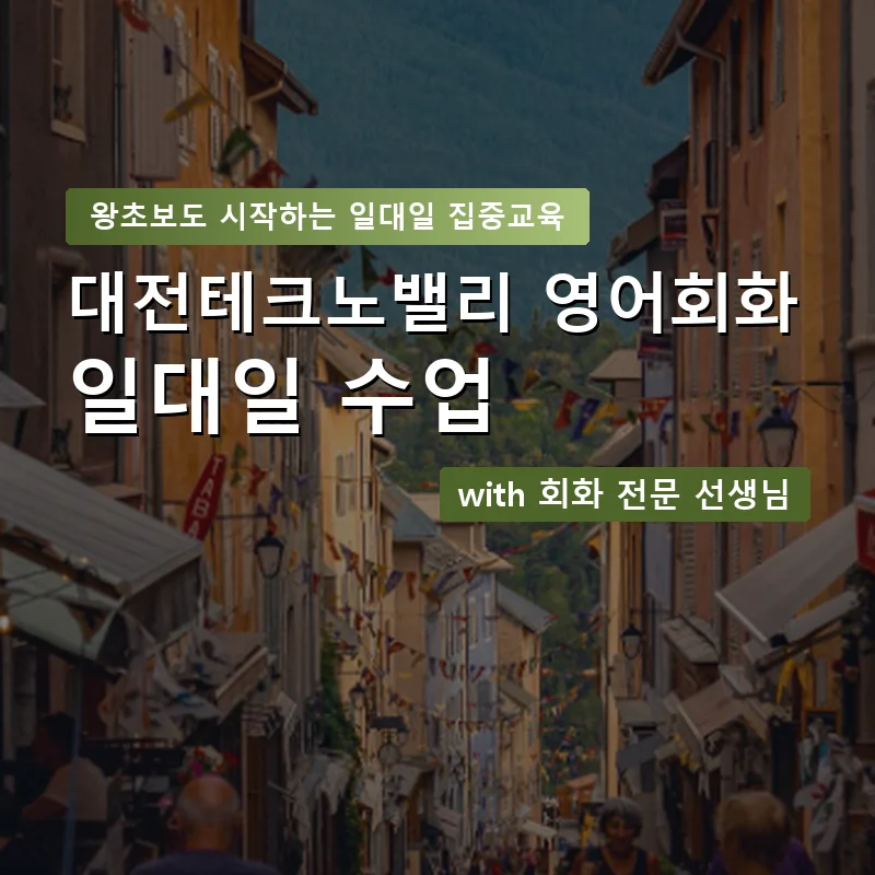 대전테크노밸리 1:1 영어회화과외 — 영과전 1:1 맞춤 수업 안내 이미지