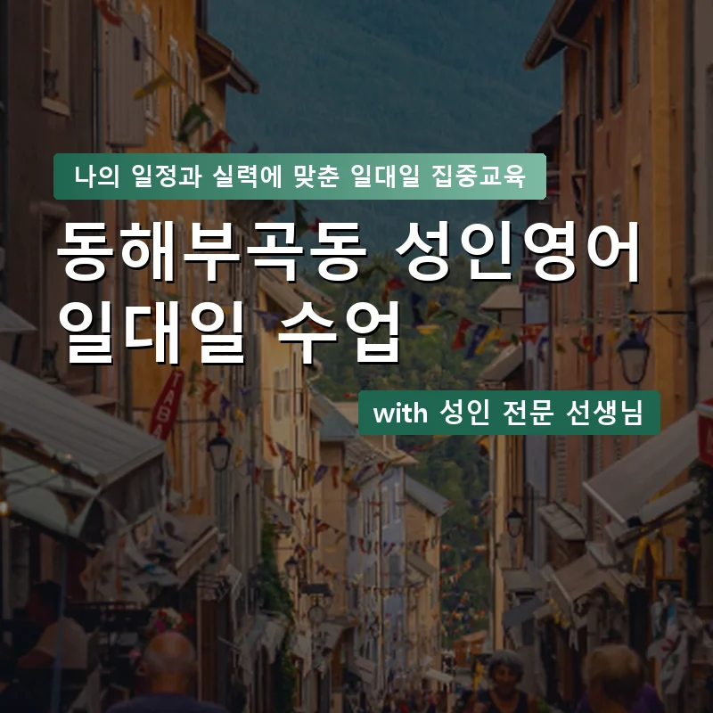 동해부곡동 성인영어과외 — 영과전 1:1 맞춤 수업 안내 이미지