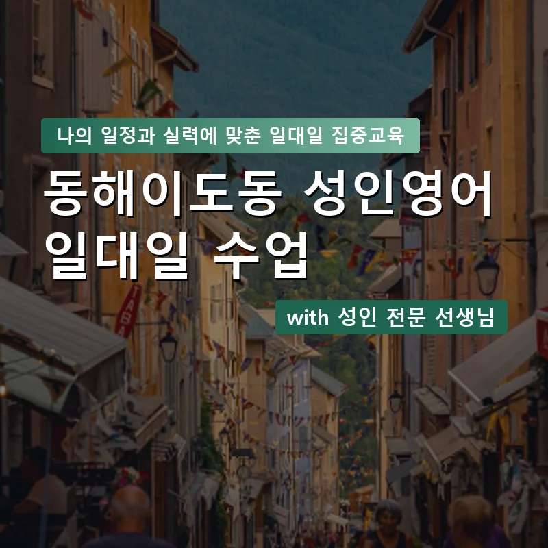 동해이도동 성인영어과외 — 영과전 1:1 맞춤 수업 안내 이미지