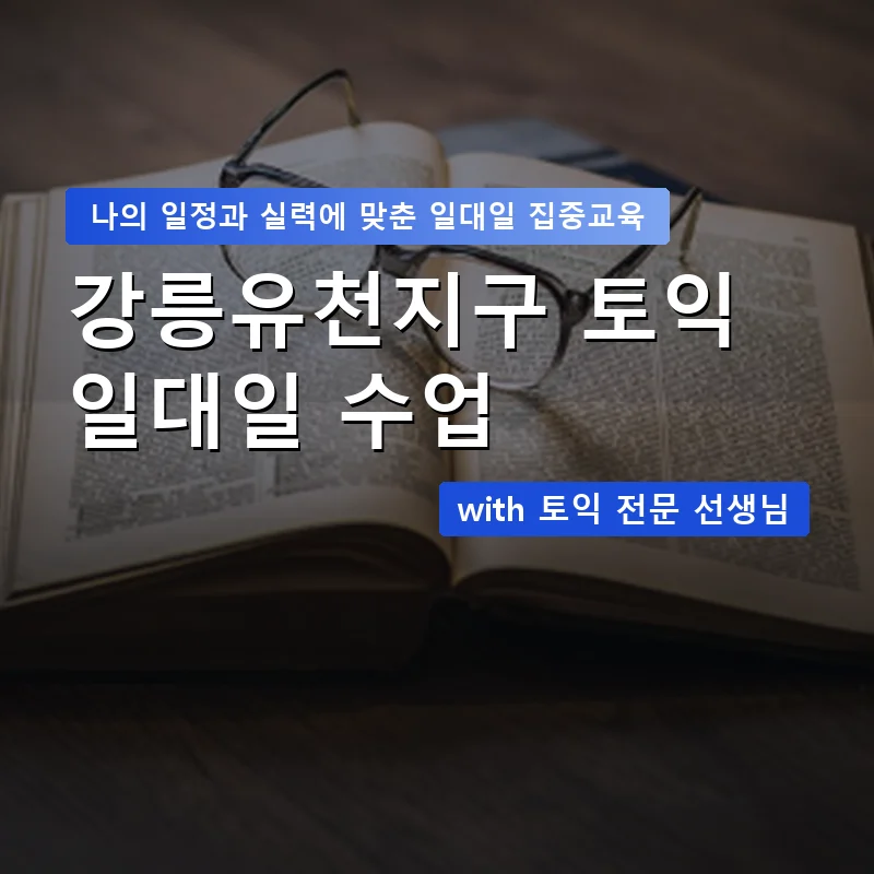 강릉유천지구 토익과외 — 영과전 1:1 맞춤 수업 안내 이미지