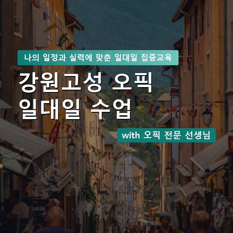 강원고성 오픽과외 — 영과전 1:1 맞춤 수업 안내 이미지