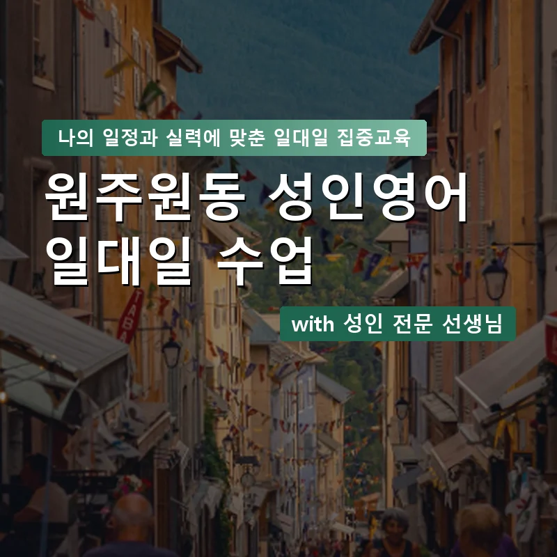 원주원동 성인영어과외 — 영과전 1:1 맞춤 수업 안내 이미지