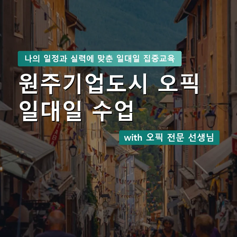 원주기업도시 오픽과외 — 영과전 1:1 맞춤 수업 안내 이미지