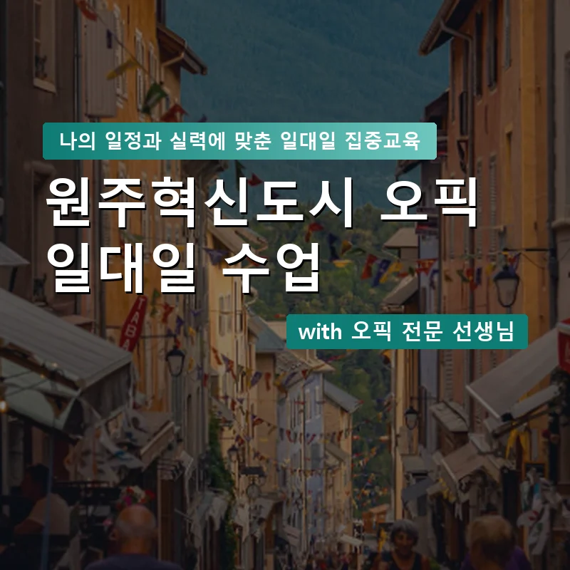 원주혁신도시 오픽과외 — 영과전 1:1 맞춤 수업 안내 이미지