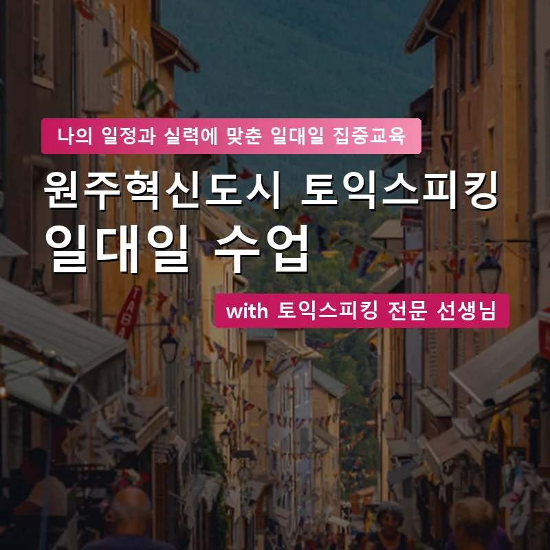 원주혁신도시 토익스피킹과외 — 영과전 1:1 맞춤 수업 안내 이미지