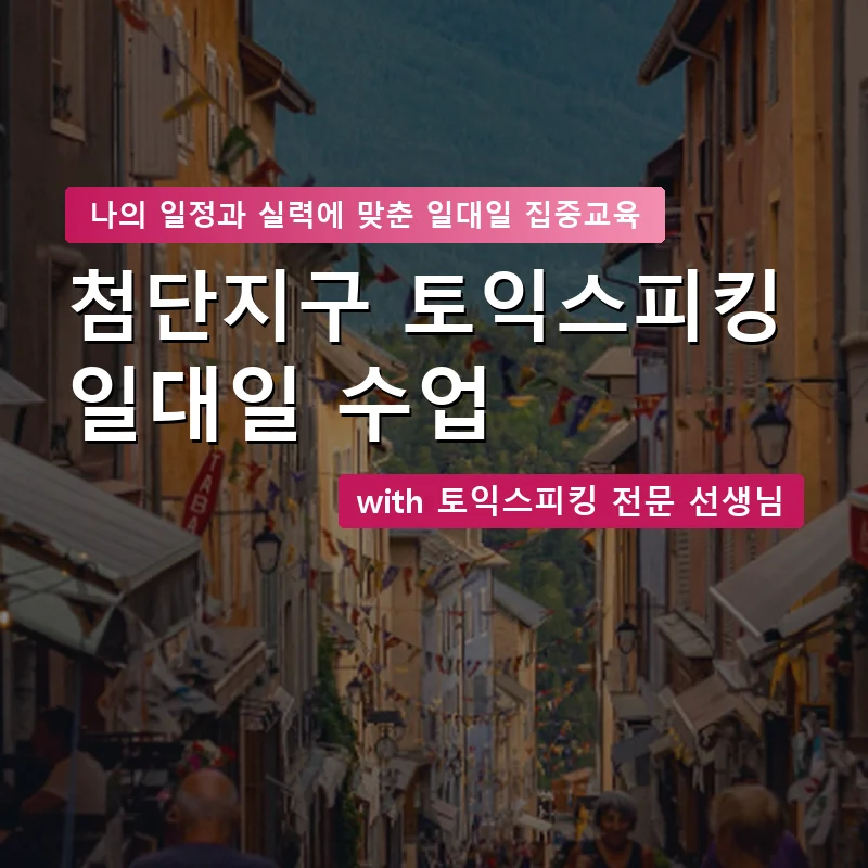 첨단지구 토익스피킹과외 — 영과전 1:1 맞춤 수업 안내 이미지