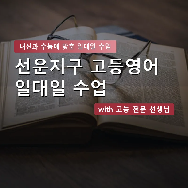 선운지구 고등학생영어회화 — 영과전 1:1 맞춤 수업 안내 이미지