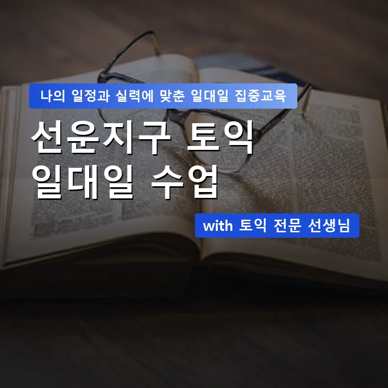 선운지구 토익과외 — 영과전 1:1 맞춤 수업 안내 이미지