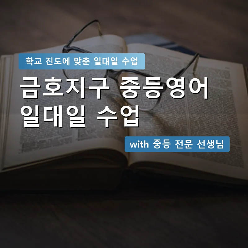 금호지구 중학생영어회화 — 영과전 1:1 맞춤 수업 안내 이미지