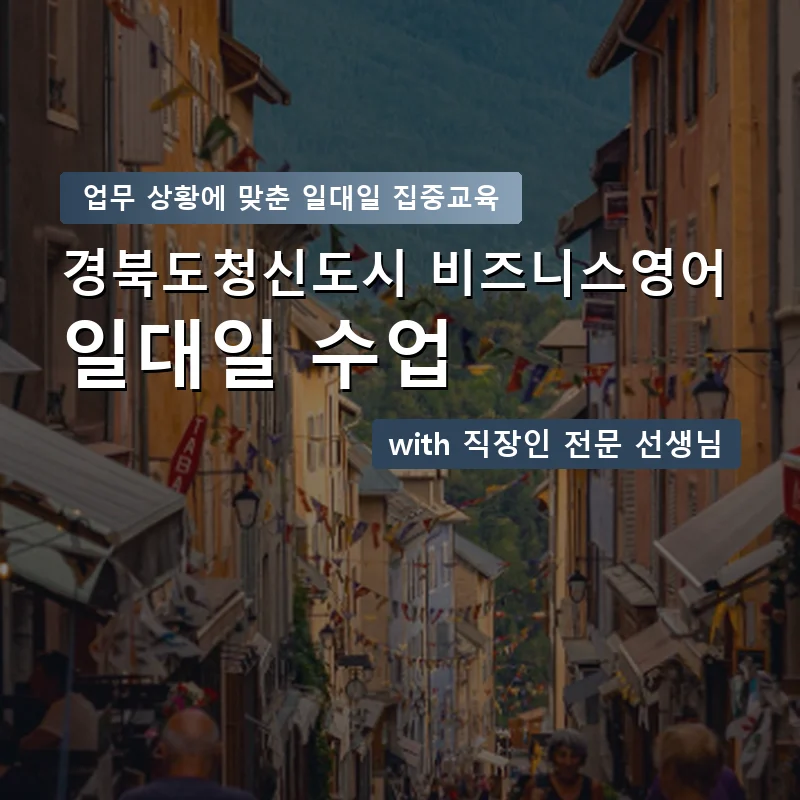 경북도청신도시 직장인영어과외 — 영과전 1:1 맞춤 수업 안내 이미지