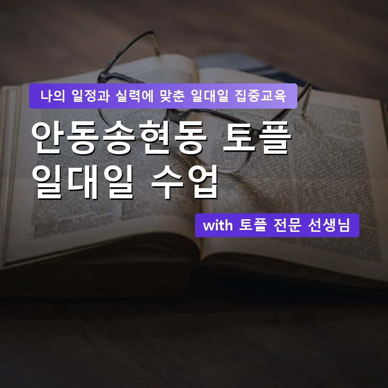 안동송현동 토플과외 — 영과전 1:1 맞춤 수업 안내 이미지
