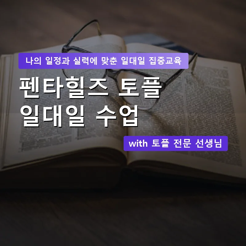 펜타힐즈 토플과외 — 영과전 1:1 맞춤 수업 안내 이미지