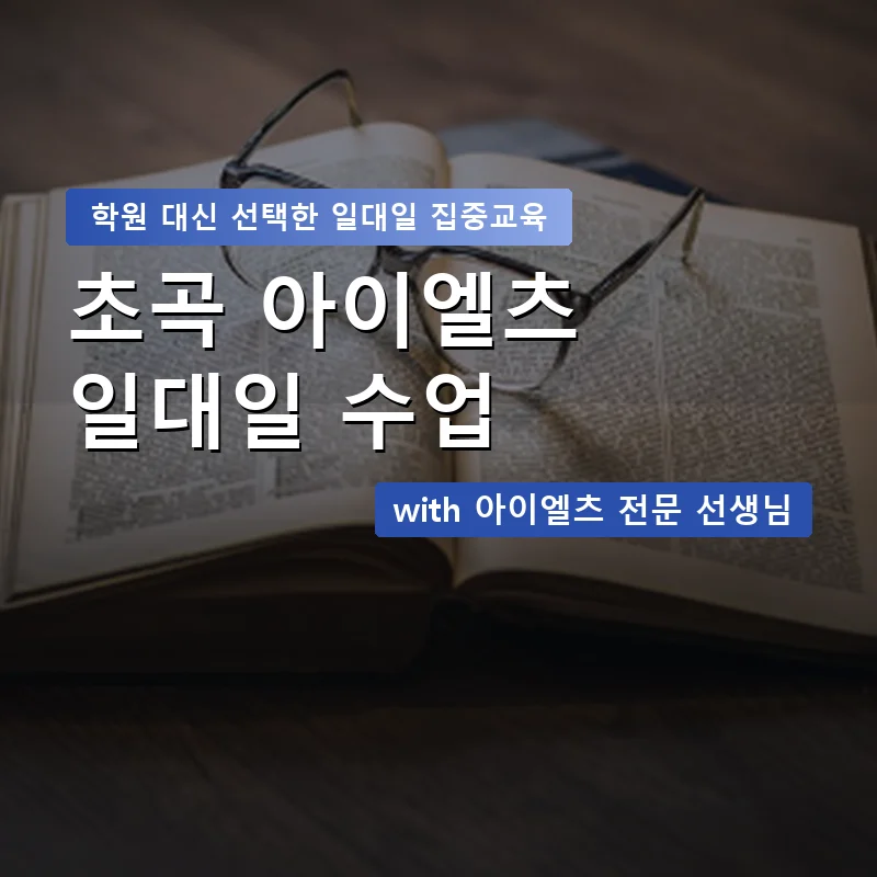 초곡 아이엘츠학원 — 영과전 1:1 맞춤 수업 안내 이미지