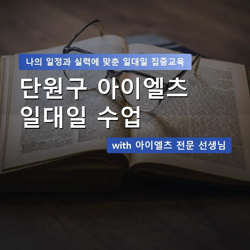 단원구 아이엘츠과외 — 영과전 1:1 맞춤 수업 안내 이미지