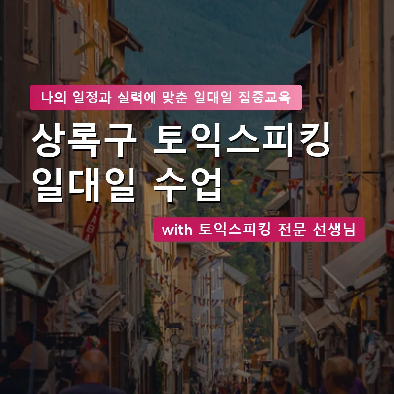 상록구 토익스피킹과외 — 영과전 1:1 맞춤 수업 안내 이미지