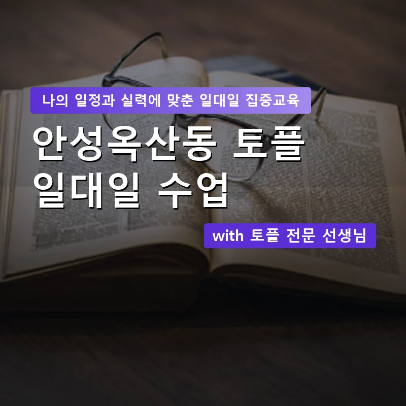 안성옥산동 토플과외 — 영과전 1:1 맞춤 수업 안내 이미지