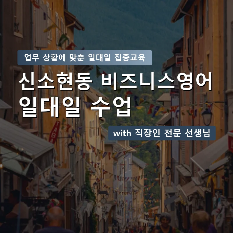 신소현동 직장인영어과외 — 영과전 1:1 맞춤 수업 안내 이미지